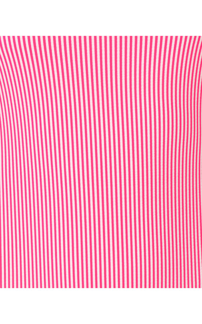 Aemma Ruffle One-Piece Swimsuit - Cherry Blossom Pink Seersucker Stripe