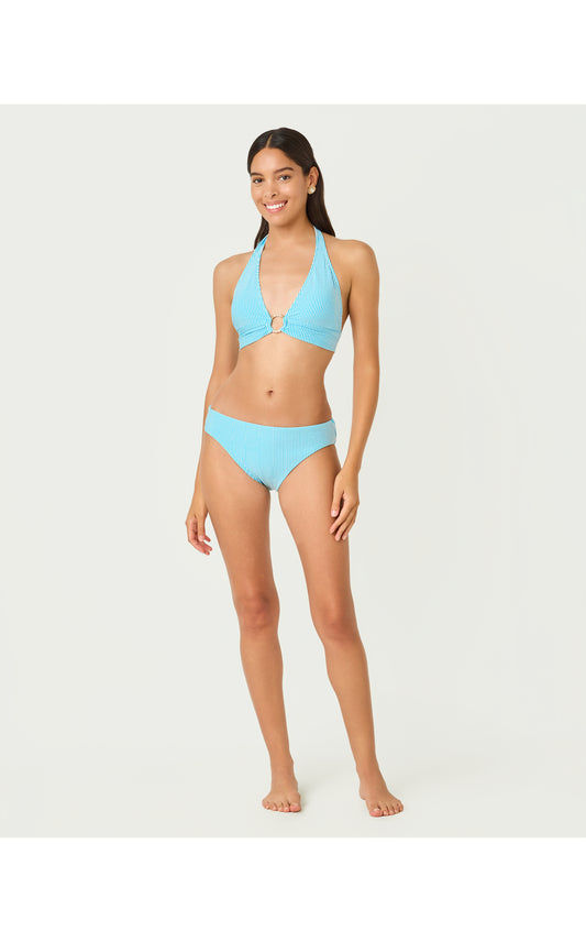 Ketos Bikini Top - Capri Blue Seersucker Stripe