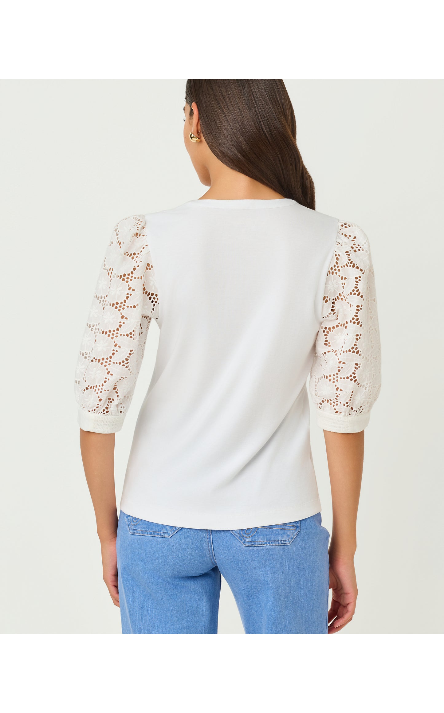 Ronson Eyelet Knit Top - Resort White