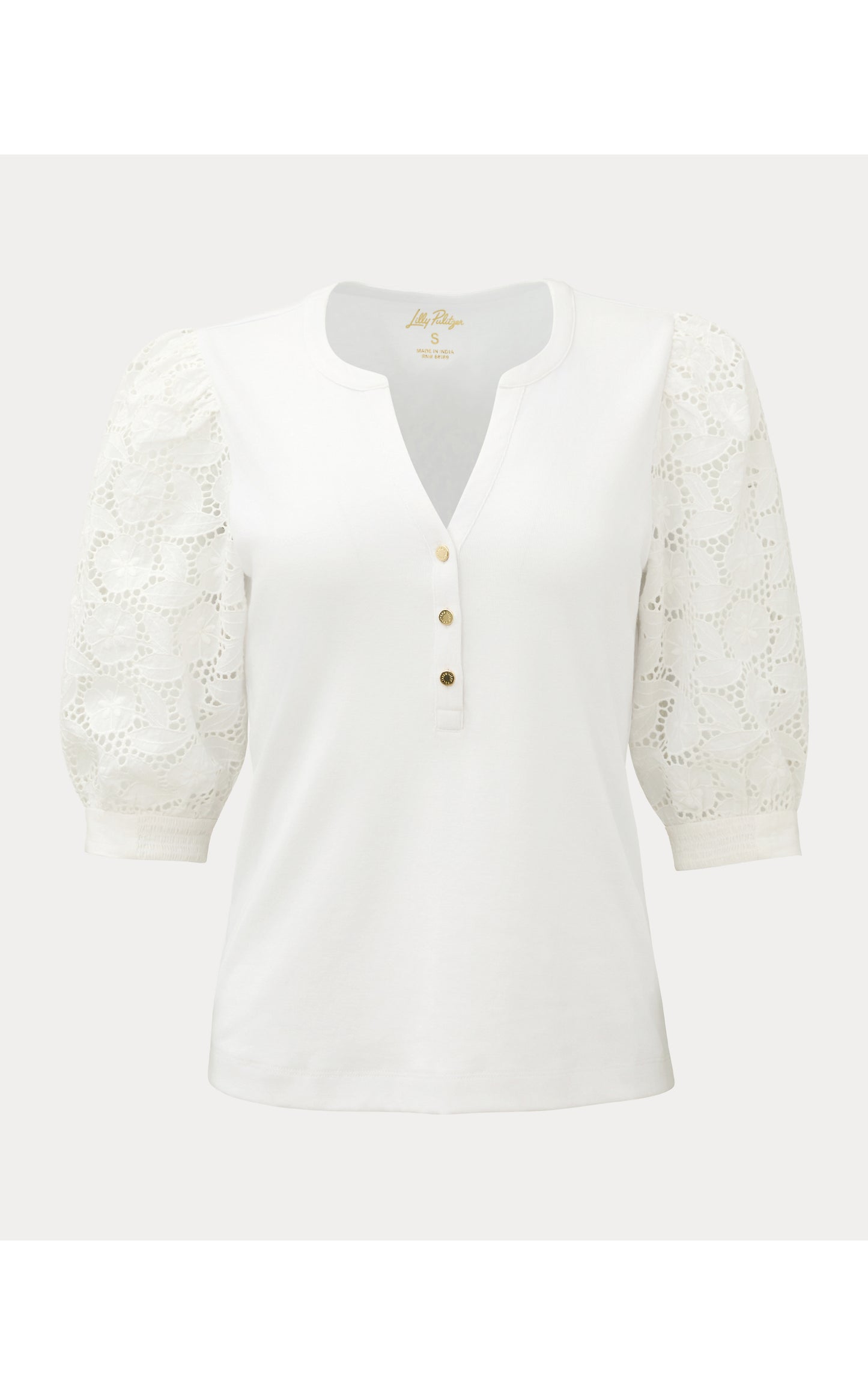 Ronson Eyelet Knit Top - Resort White