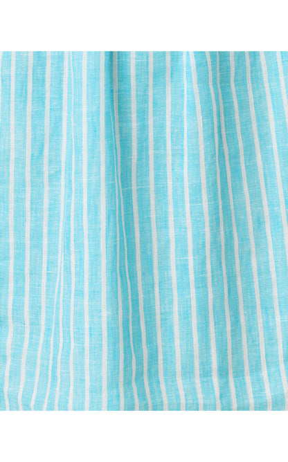 Abralynn Linen Shirtdress - Capri Blue Saint Tropez Stripe