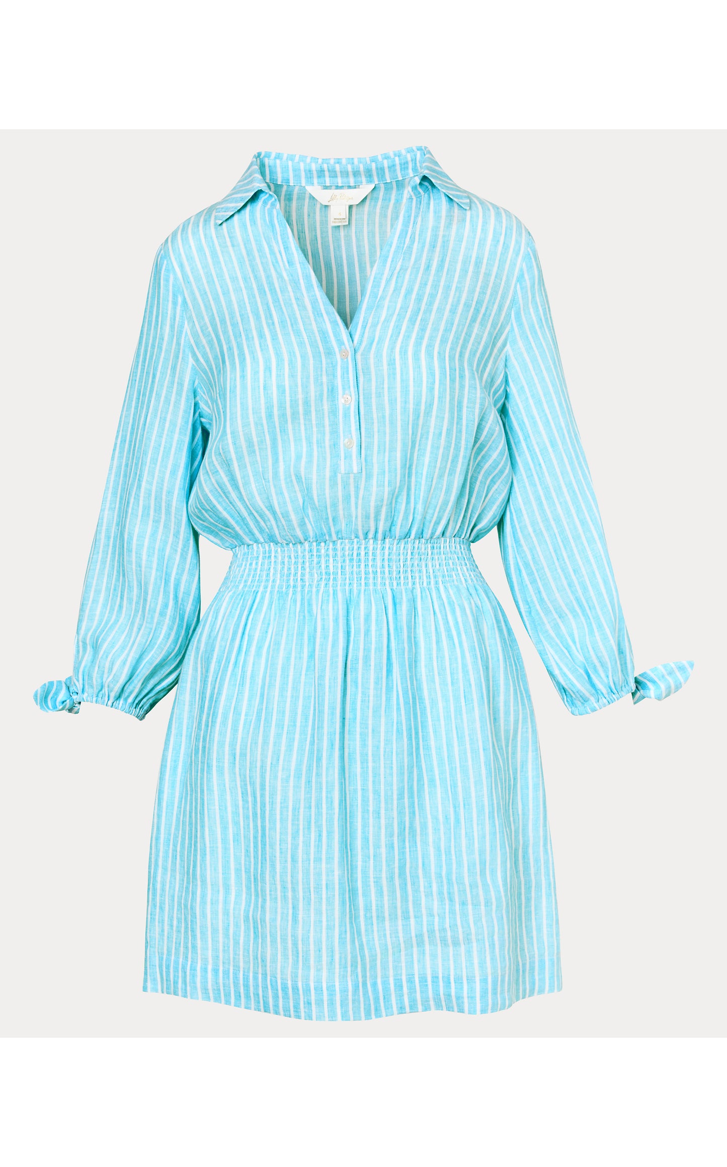 Abralynn Linen Shirtdress - Capri Blue Saint Tropez Stripe