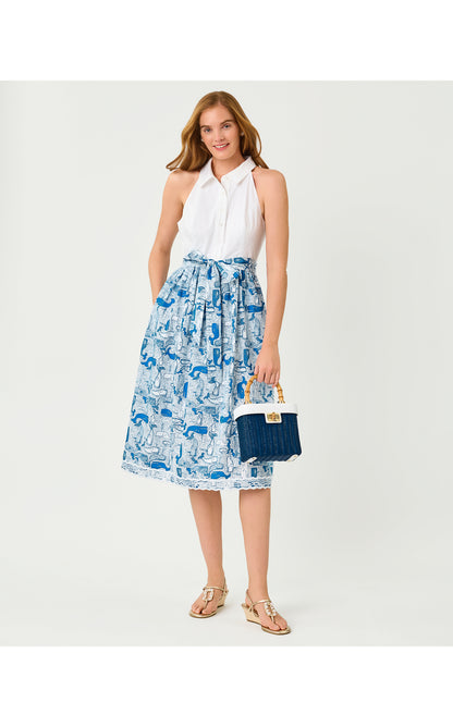 Mauritzia Midi Shirtdress - Nassau Blue Thar She Blows