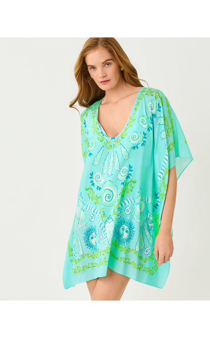 Airsy Caftan Cover-Up - Day Dream Blue Throw Me A Line Engineered Coverup