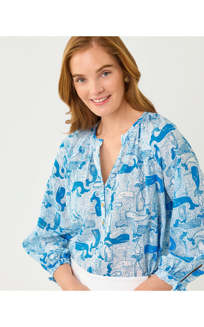 Andria Top - Nassau Blue Thar She Blows