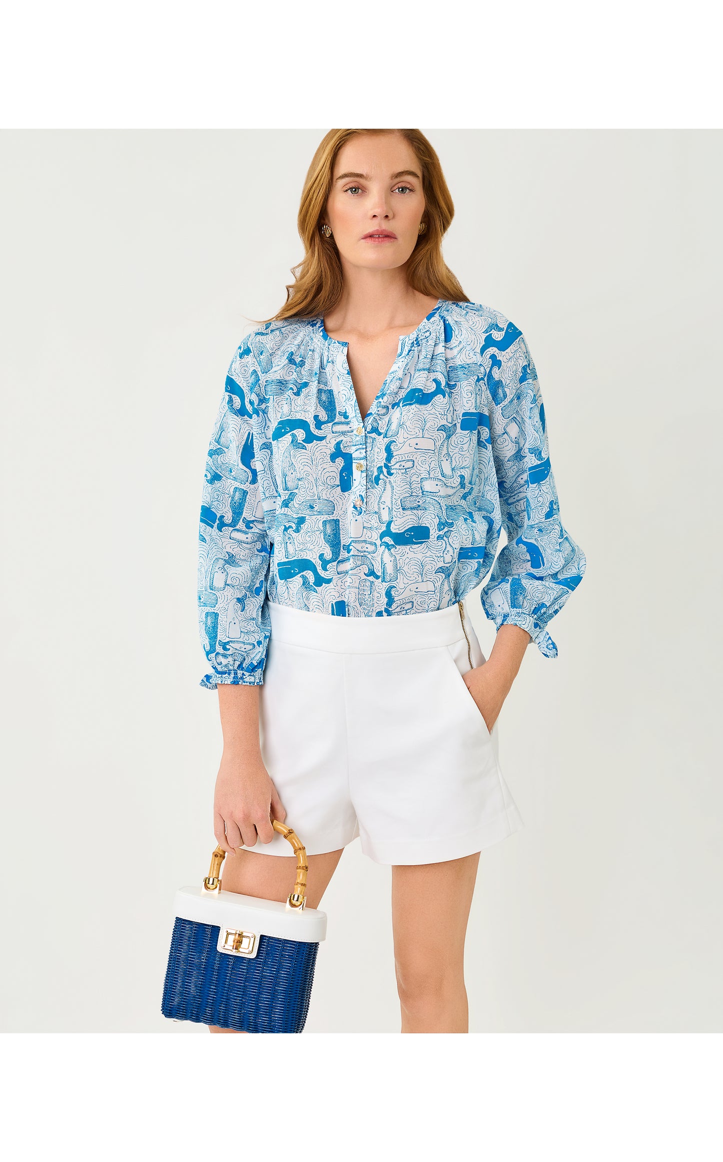 Andria Top - Nassau Blue Thar She Blows