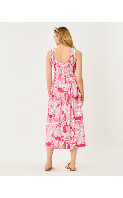 Daisey Smocked Midi Dress - Paradise Punch Oversized Thar She Blows