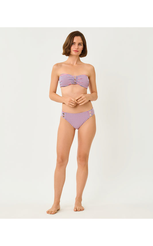 Rior Hipster Bottom - Resort White X Paradise Punch X Starlight Navy Seersucker Stripe Swim