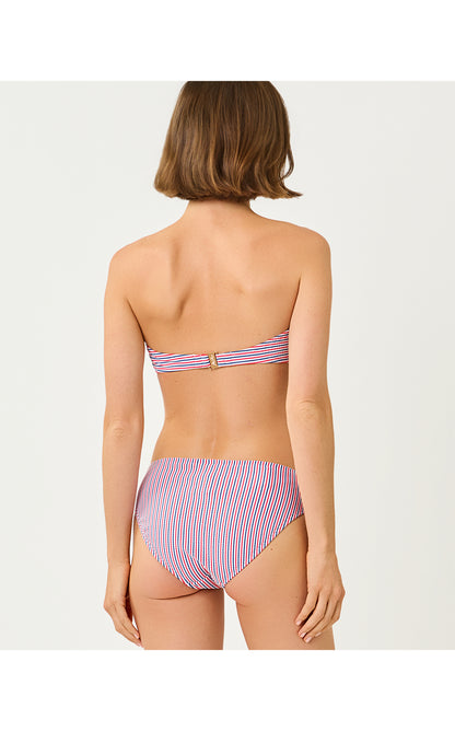 Melita Bandeau Top - Resort White X Paradise Punch X Starlight Navy Seersucker Stripe Swim
