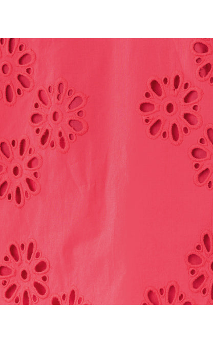Castine Short Sleeve Top - Paradise Punch Medallion Petals Eyelet