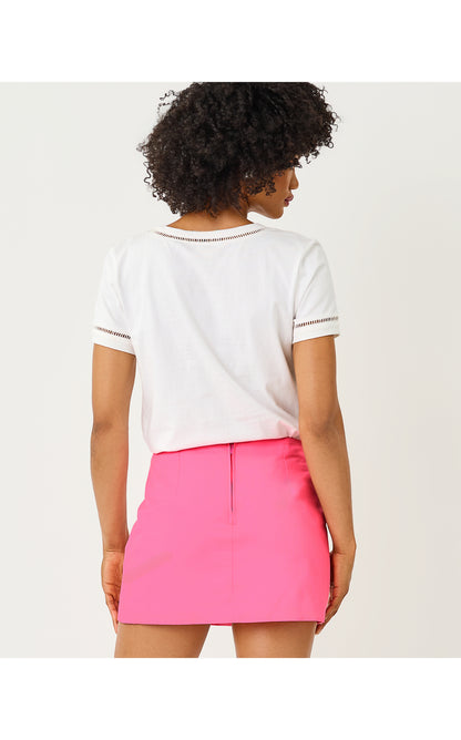 Clairmont Ladder Lace Knit Top - Resort White