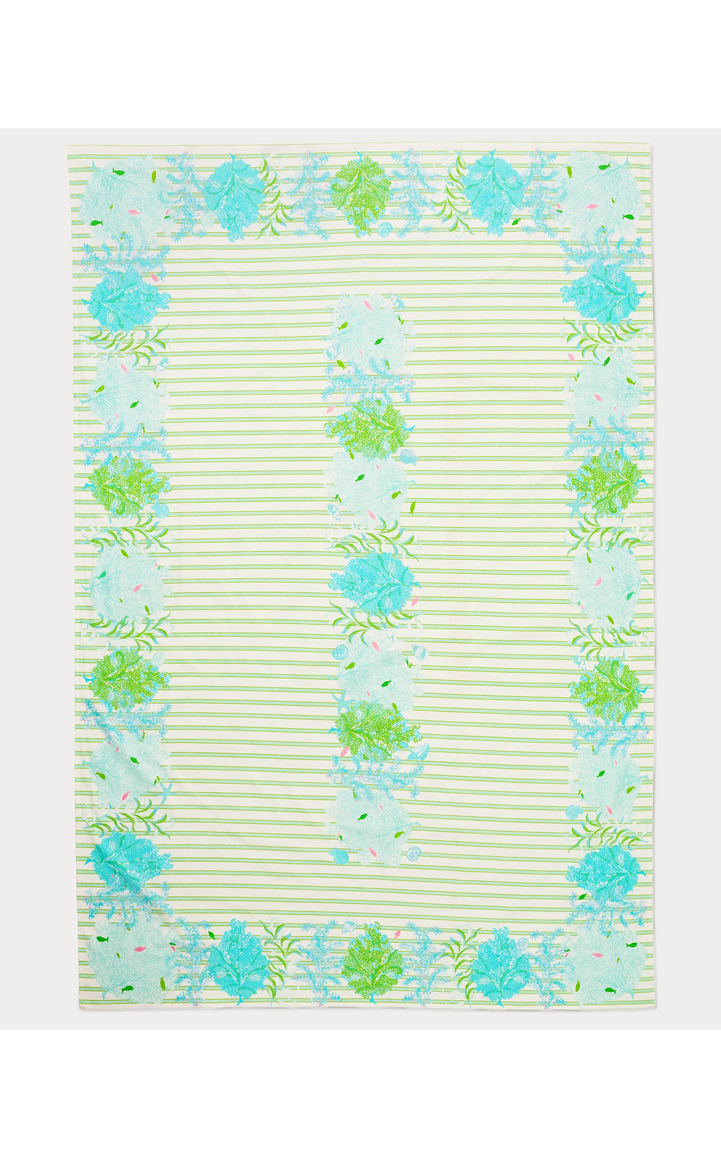 Engineered Coral Stripe Tablecloth - Multi Sea Fan Stripe Tablecloth