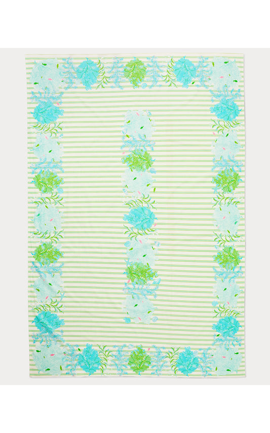 Engineered Coral Stripe Tablecloth - Multi Sea Fan Stripe Tablecloth