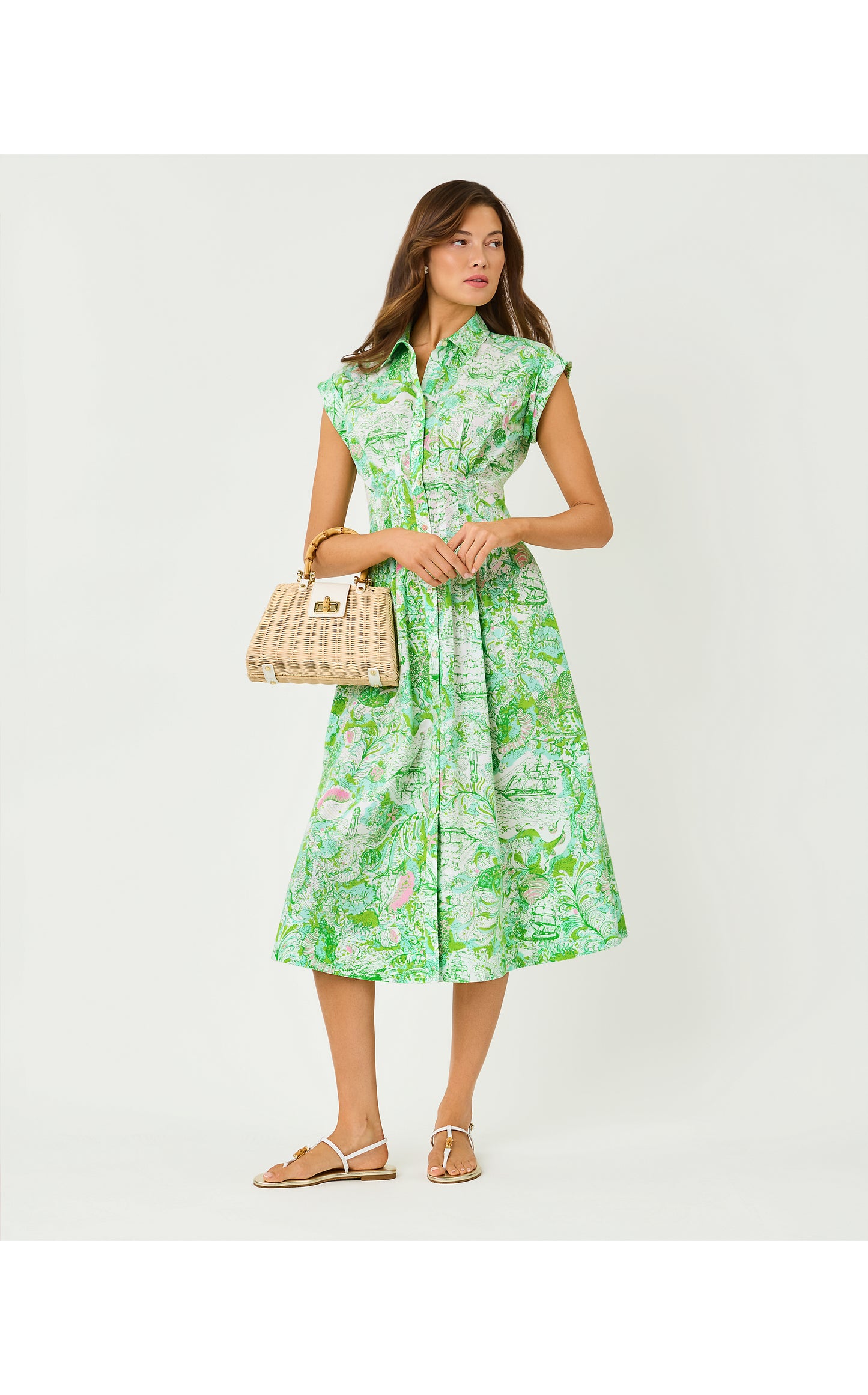Tonya Midi Shirtdress - Resort White Ship To Shore