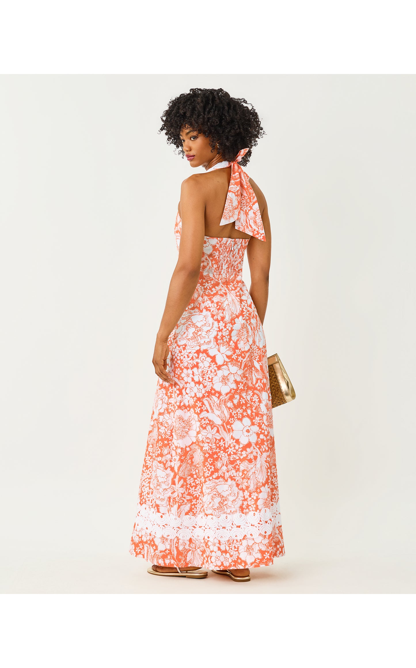 Belinda Maxi Dress - Sunset Orange Budding Romance