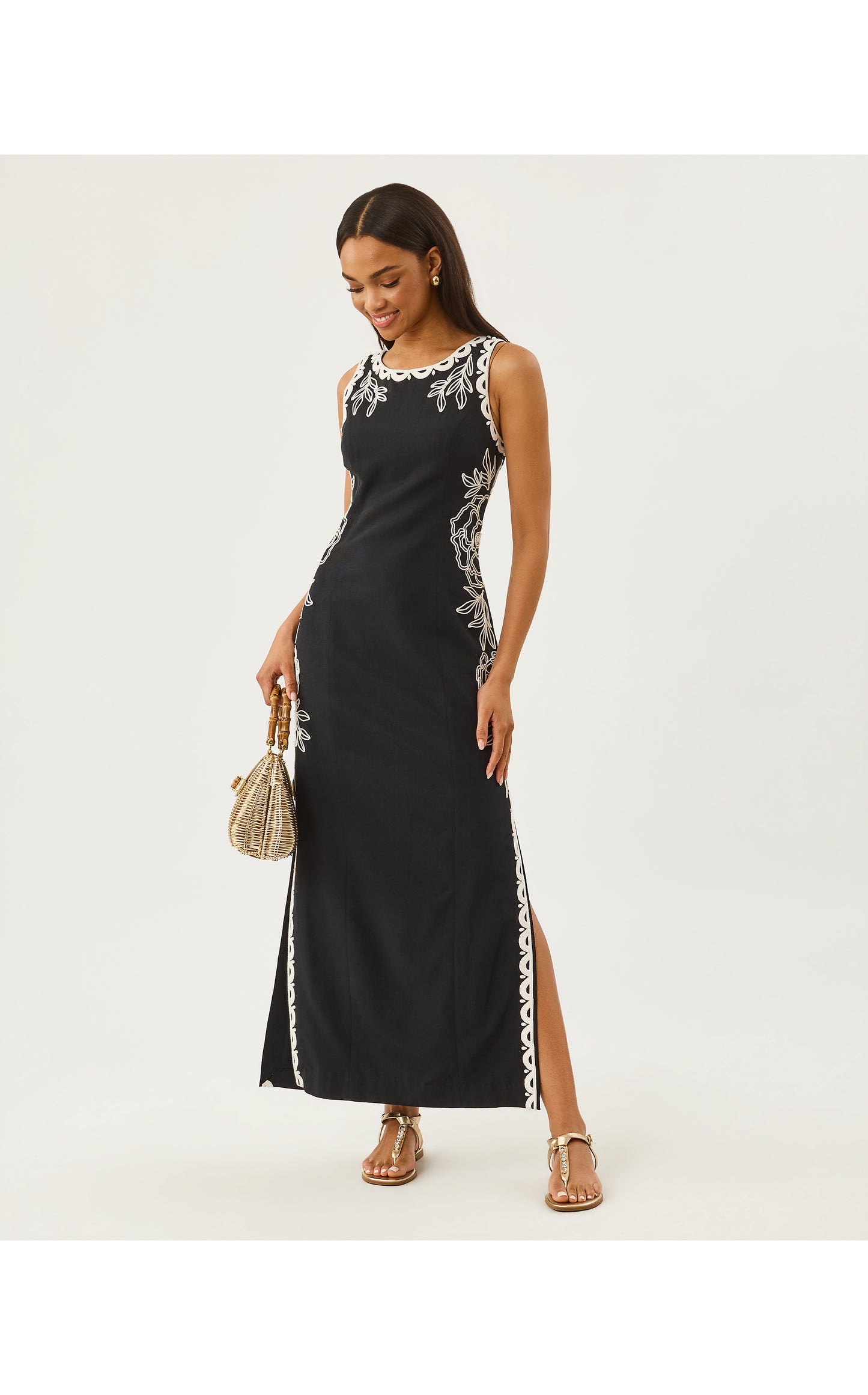 Messina Maxi Shift Dress - Noir