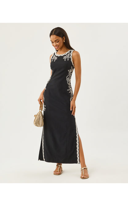 Messina Maxi Shift Dress - Noir