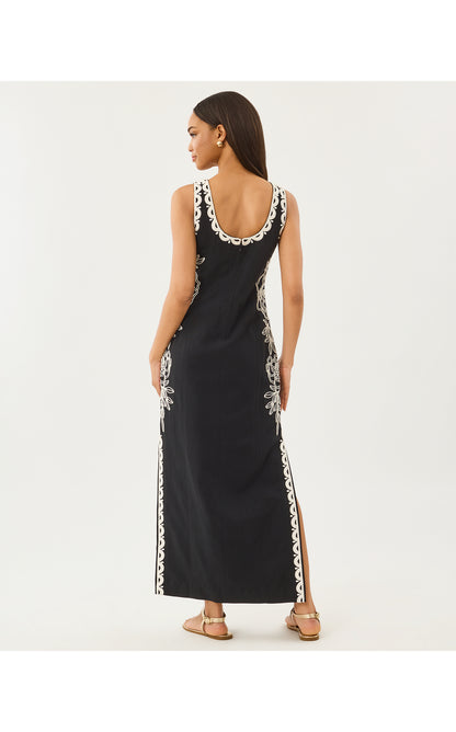 Messina Maxi Shift Dress - Noir