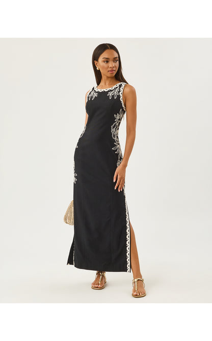 Messina Maxi Shift Dress - Noir