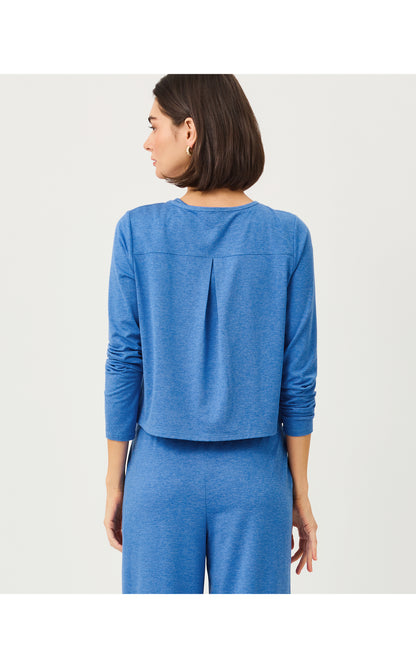 UPF50+ Kai Cardigan - Heathered Merriweather Blue