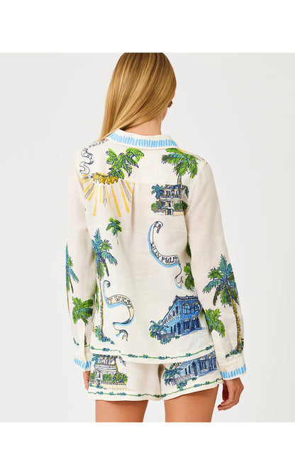 Susana Button Down - Coconut Key West Toile Engineered Button Down