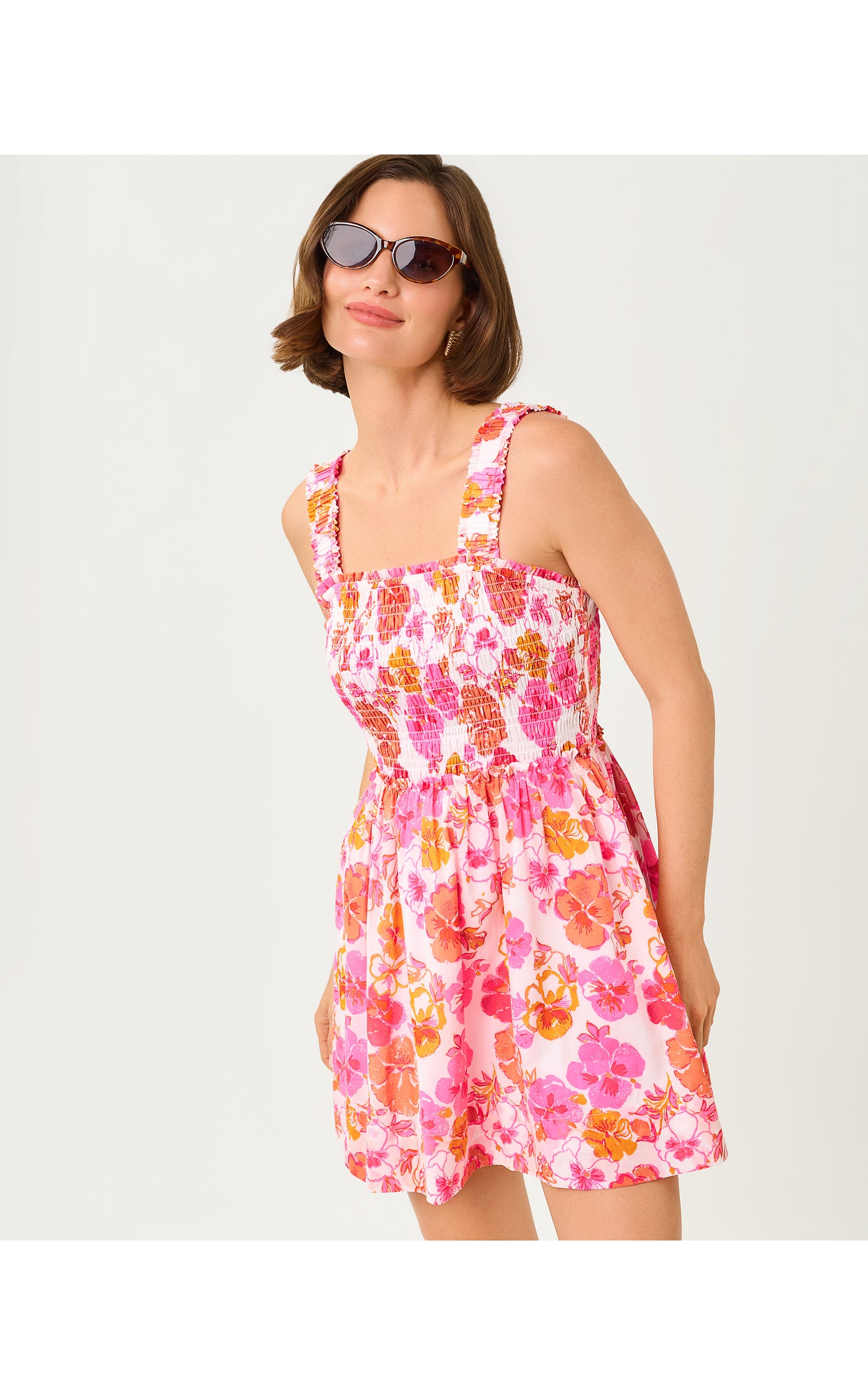 Hadly Skirted Romper - Resort White Pansy Fansy