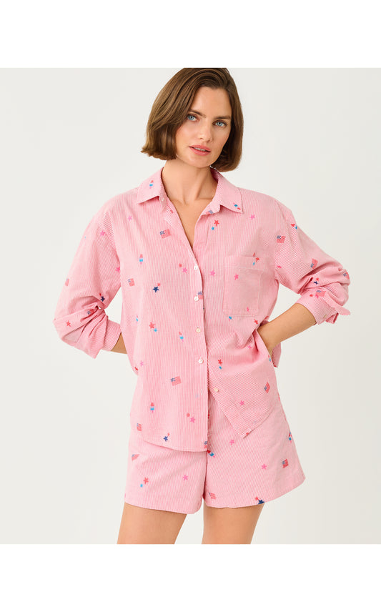 Bondi Button Down - Paradise Punch Its A 250th Celebration Stripe