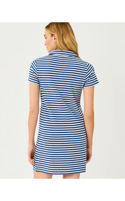 Dune Short Sleeve Dress - Starlight Navy St Tropez Stripe