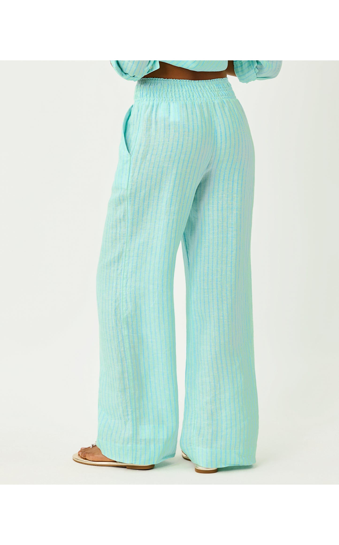 Mirabella Linen Palazzo - Mint Condition X Capri Blue Saint Tropez Stripe