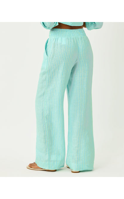 Mirabella Linen Palazzo - Mint Condition X Capri Blue Saint Tropez Stripe