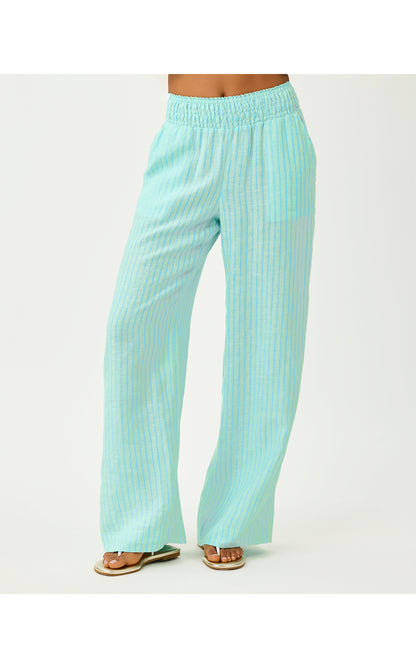 Mirabella Linen Palazzo - Mint Condition X Capri Blue Saint Tropez Stripe