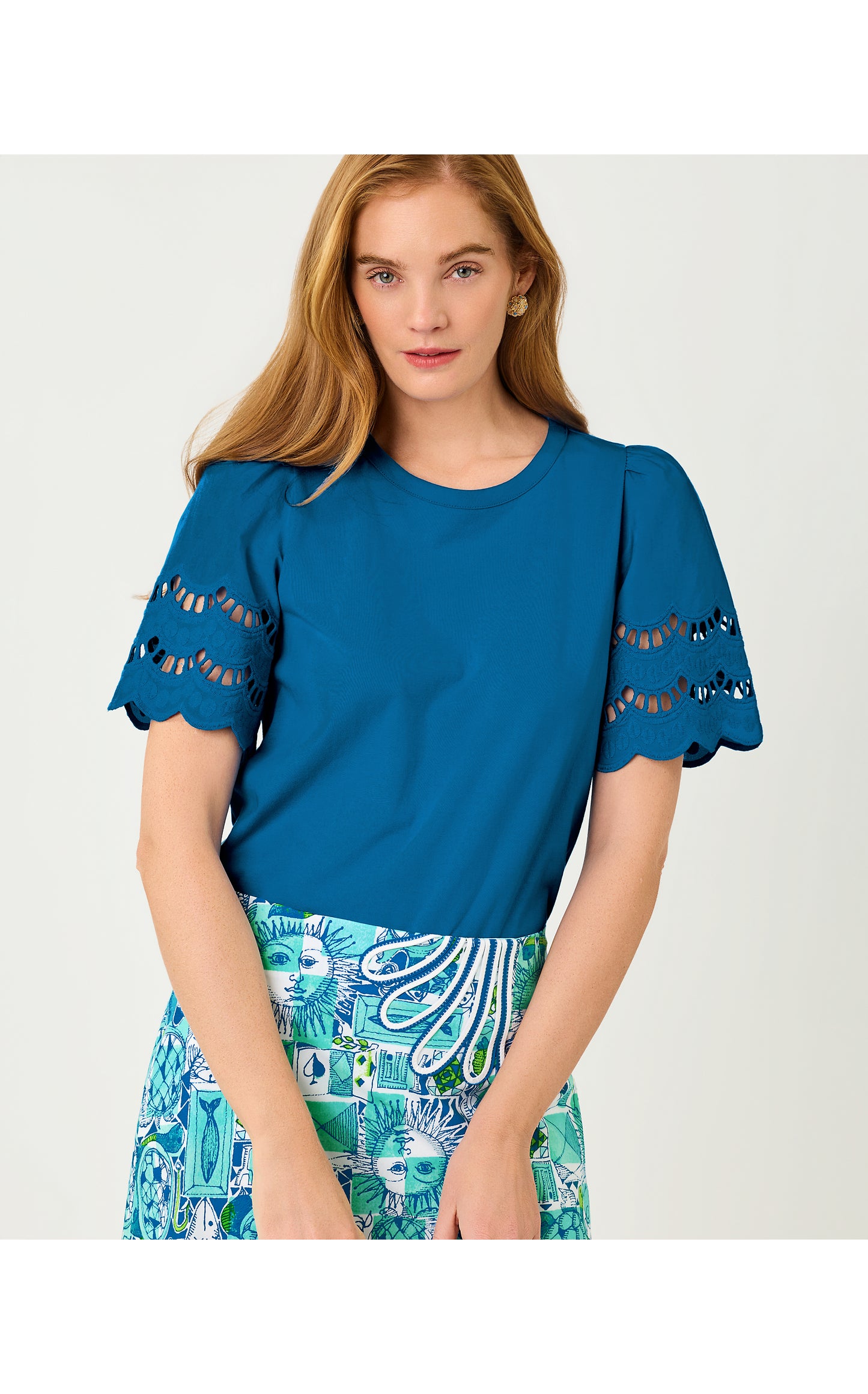 Sebene Knit Top - Nassau Blue