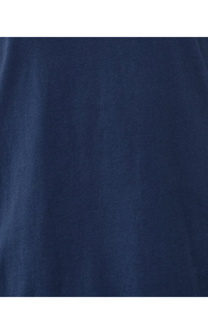Clairmont 3/4 Sleeved Trimmed Knit Top - Low Tide Navy