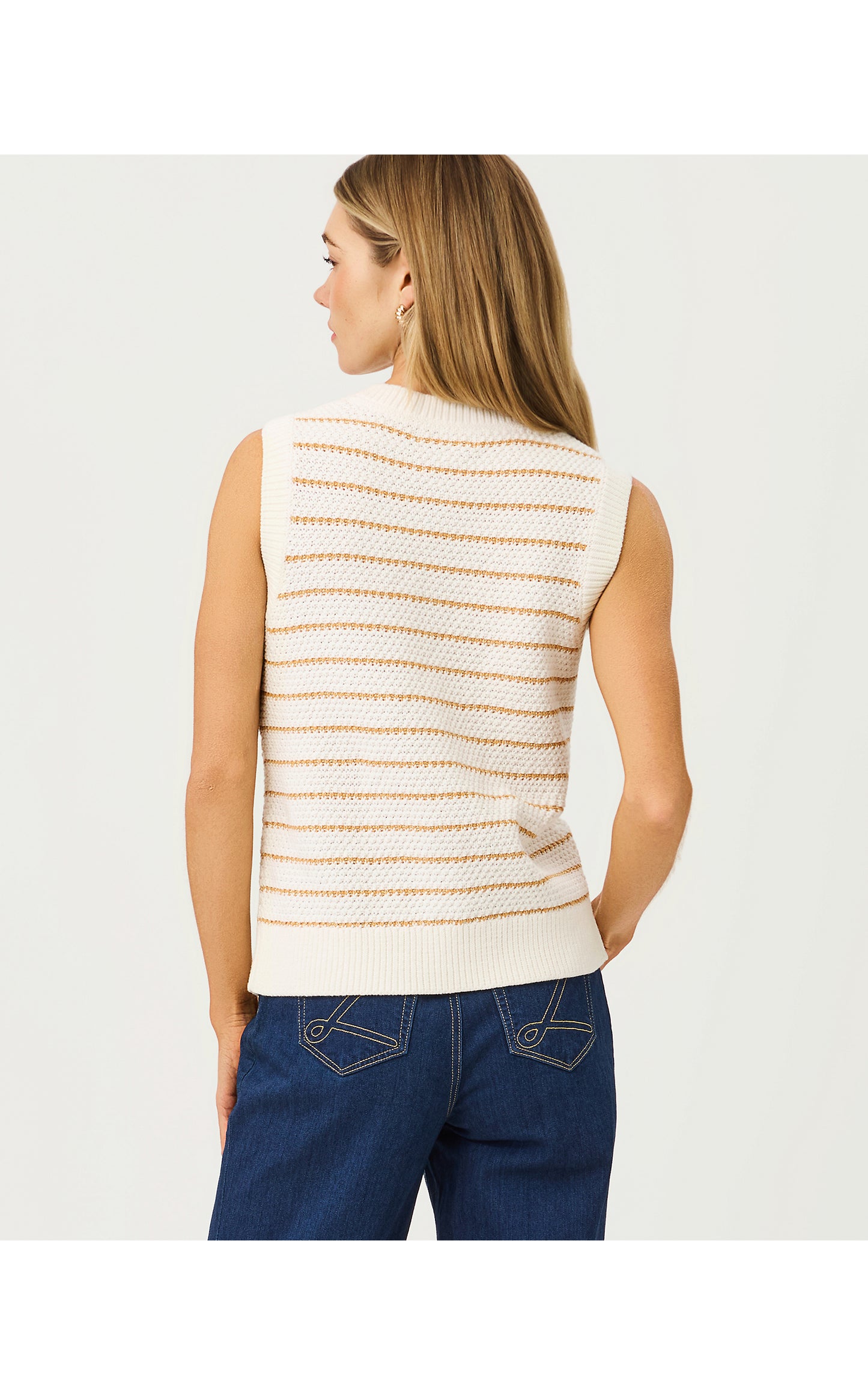 Shayna Sweater Vest - Coconut Palm Tree Stripe