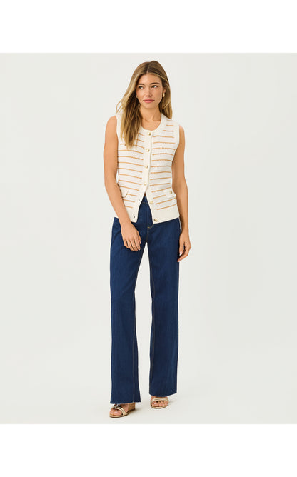 Shayna Sweater Vest - Coconut Palm Tree Stripe