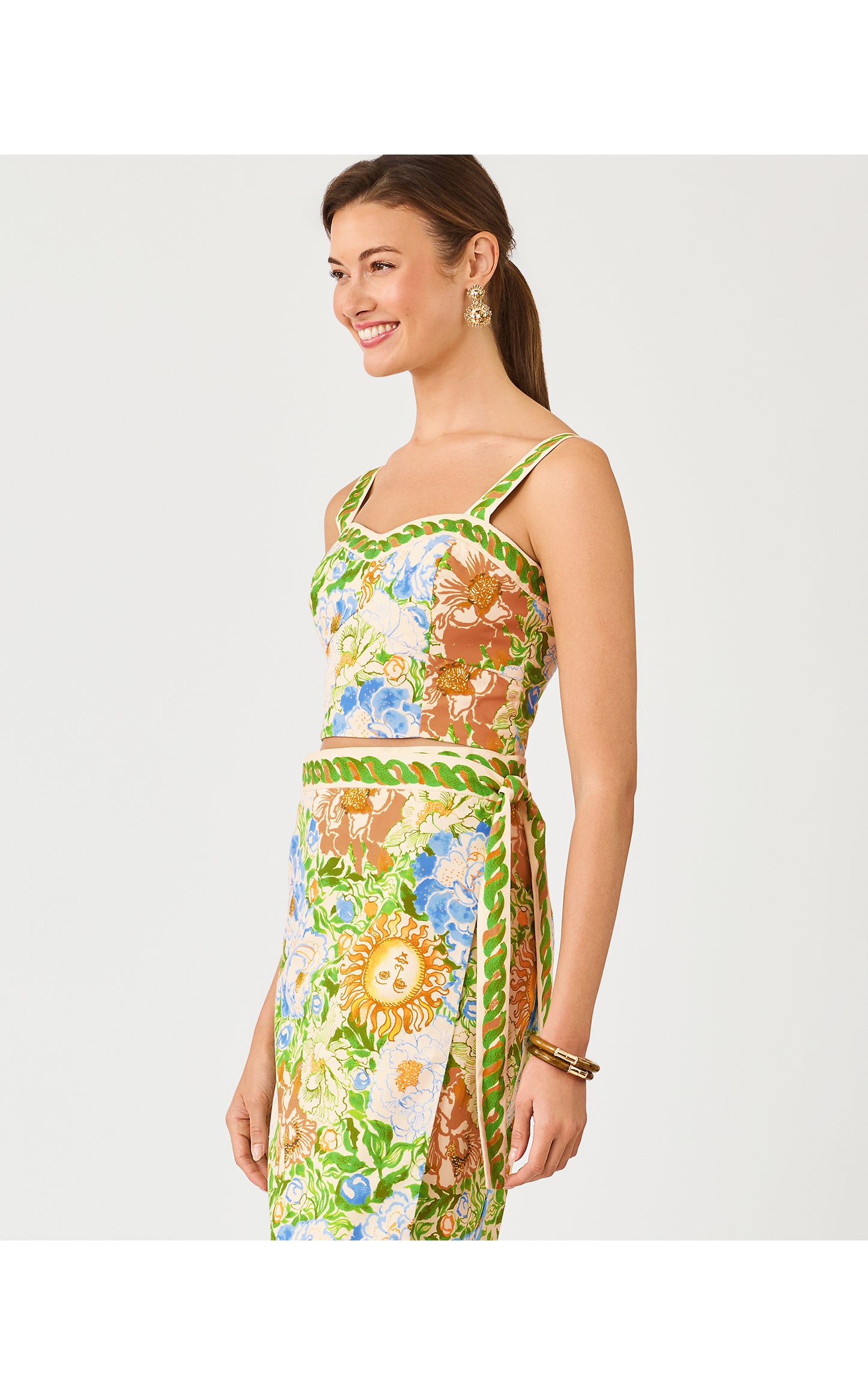 Harriet Cropped Top - Rutabaga Sympeony Engineered Woven Top