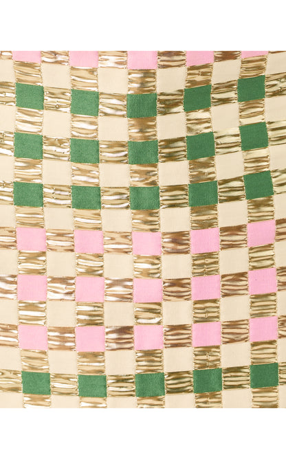 Sarissa Mini Skirt - Oregano Golden Gingham Jacquard