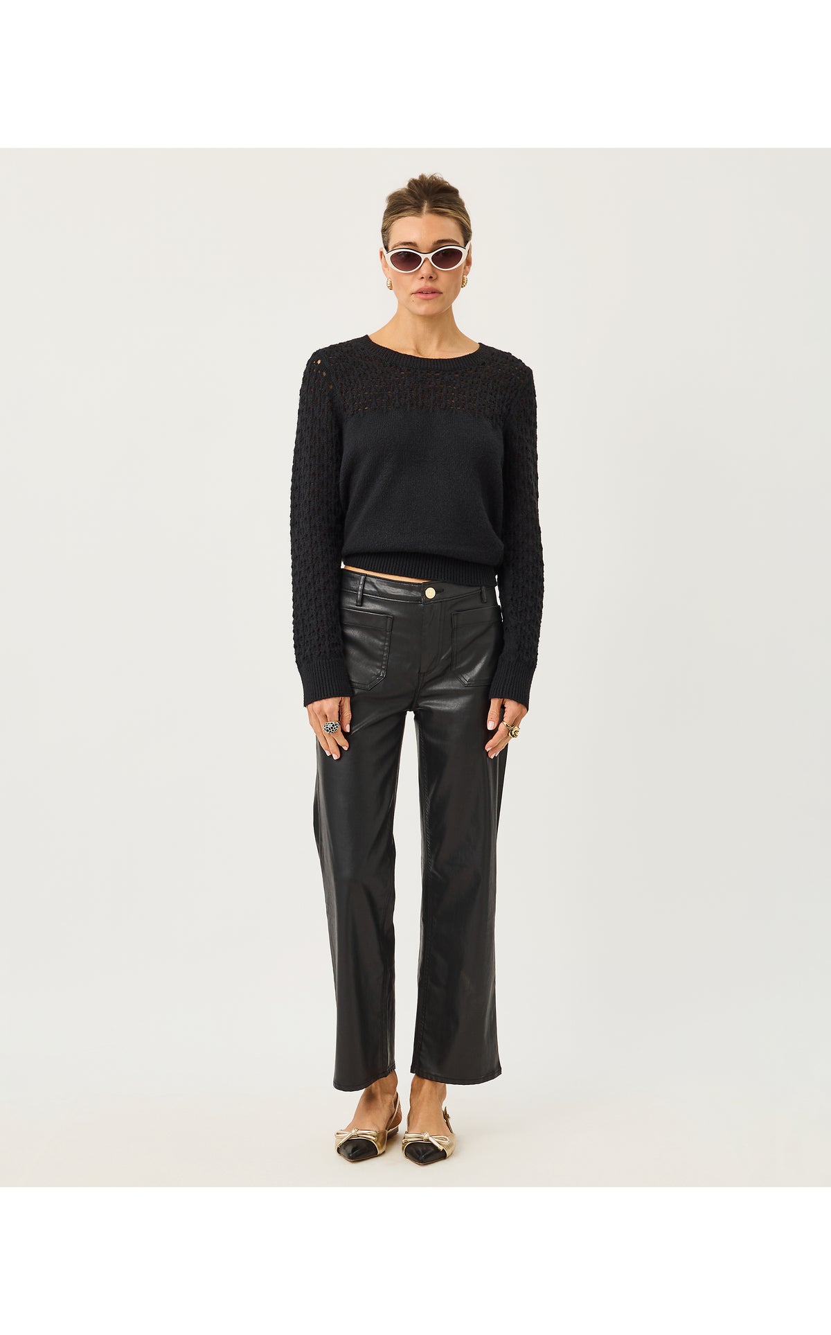 Harleen High Rise Coated Jean - Noir
