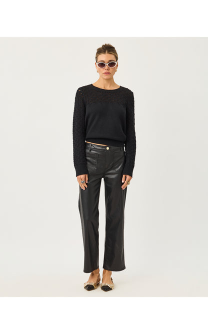 Harleen High Rise Coated Jean - Noir