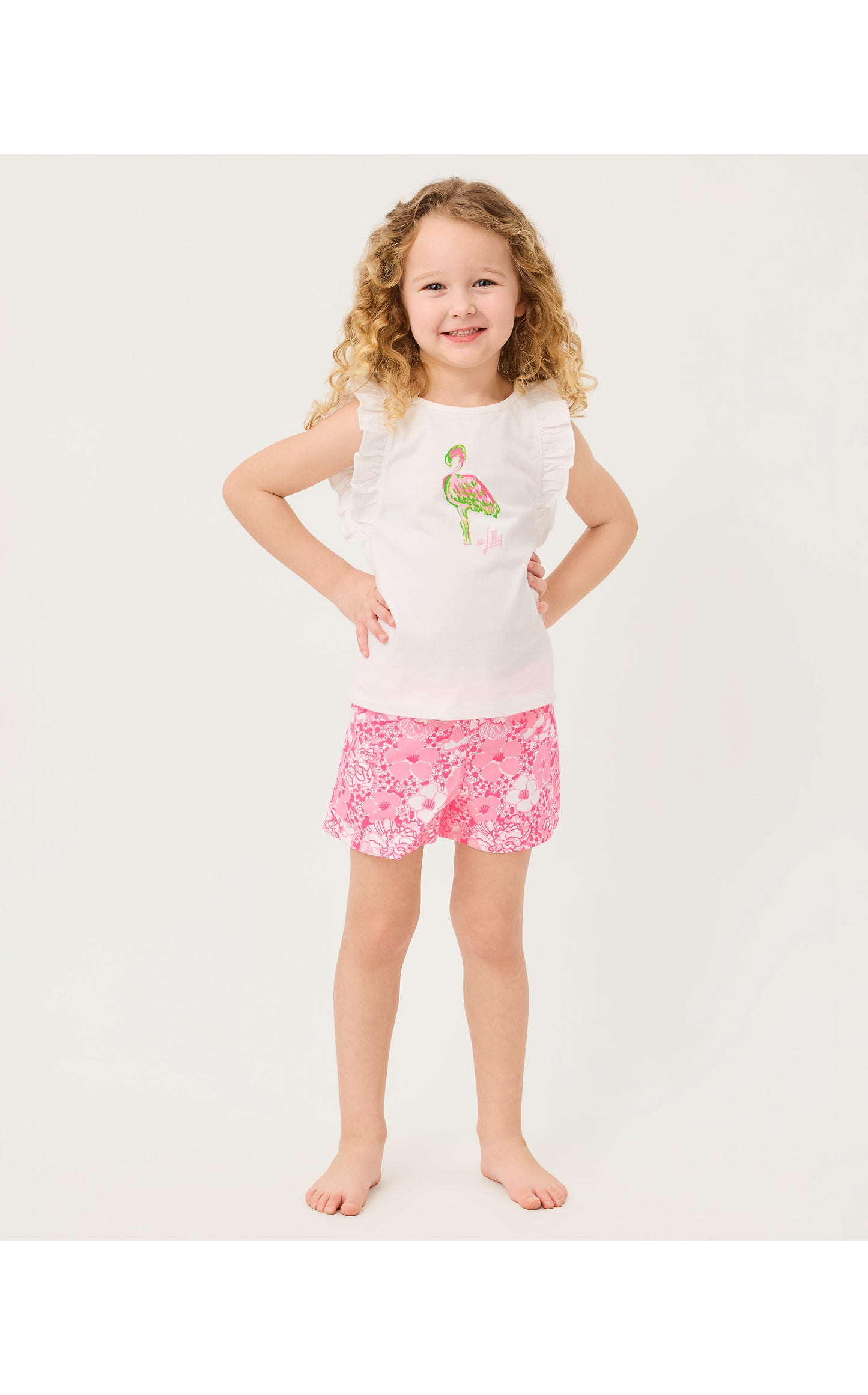 Lilly Pulitzer X Janie and Jack - Chickie Ruffle Top - Multi On Parade Graphic