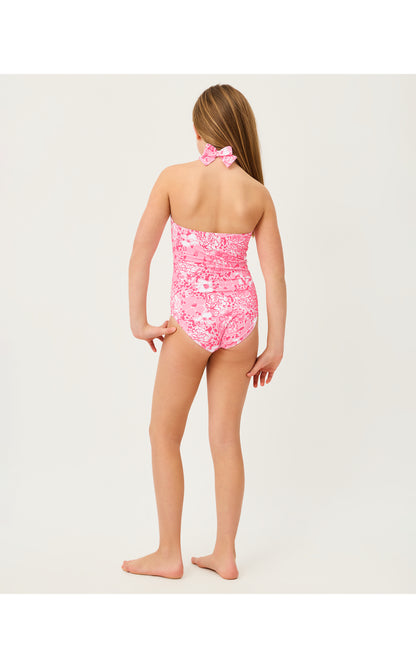 Lilly Pulitzer X Janie and Jack - Maddie Flower Swimsuit - Conch Shell Pink Burst Of Joy