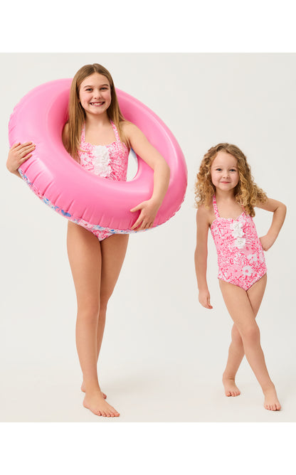 Lilly Pulitzer X Janie and Jack - Maddie Flower Swimsuit - Conch Shell Pink Burst Of Joy