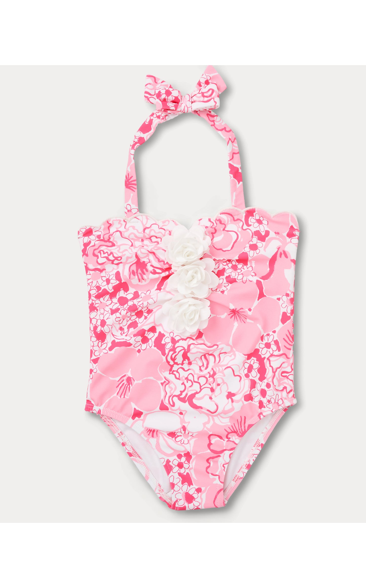 Lilly Pulitzer X Janie and Jack - Maddie Flower Swimsuit - Conch Shell Pink Burst Of Joy