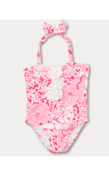 Lilly Pulitzer X Janie and Jack - Maddie Flower Swimsuit - Conch Shell Pink Burst Of Joy