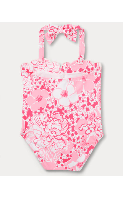 Lilly Pulitzer X Janie and Jack - Maddie Flower Swimsuit - Conch Shell Pink Burst Of Joy