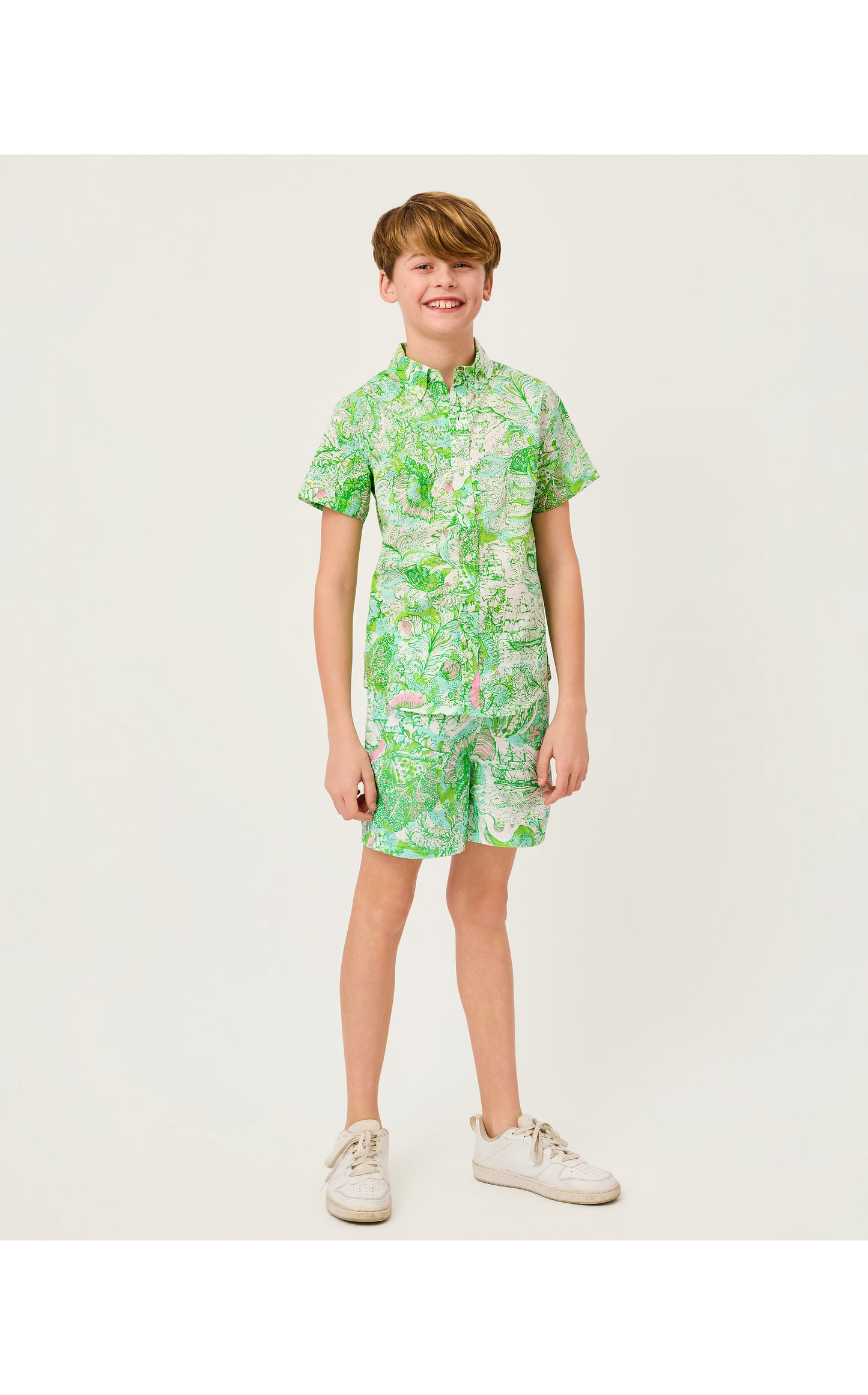 Lilly Pulitzer X Janie and Jack - Lavin Button Down - Resort White Ship To Shore