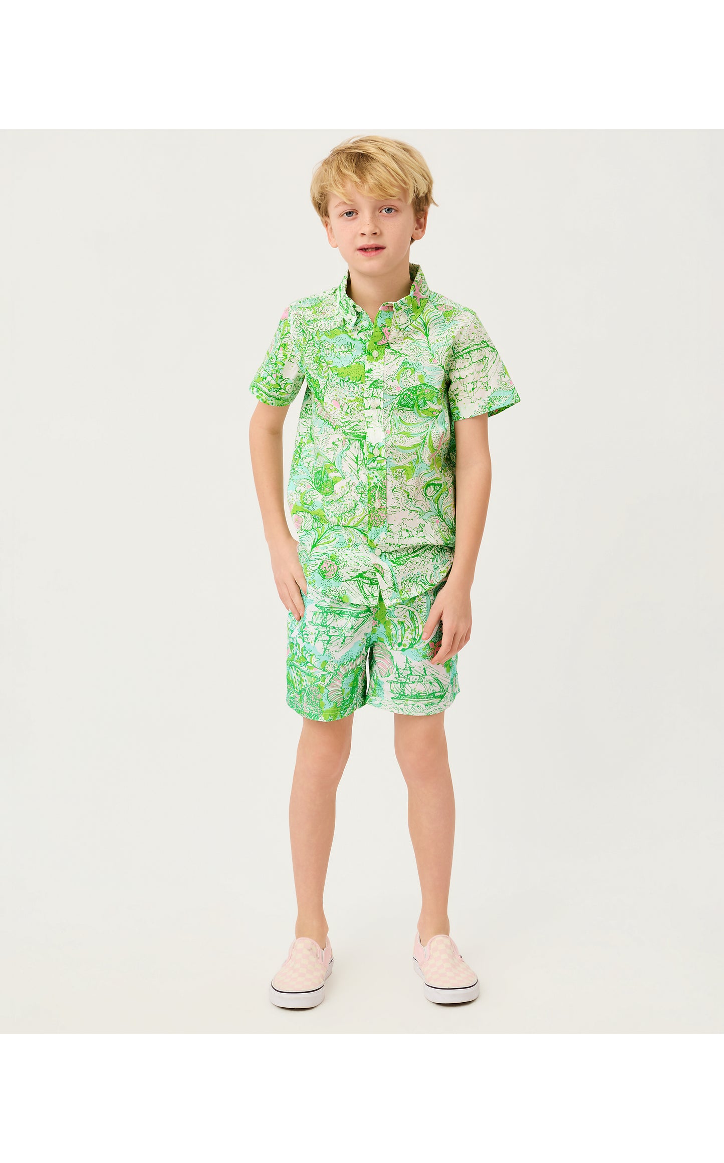 Lilly Pulitzer X Janie and Jack - Lavin Button Down - Resort White Ship To Shore