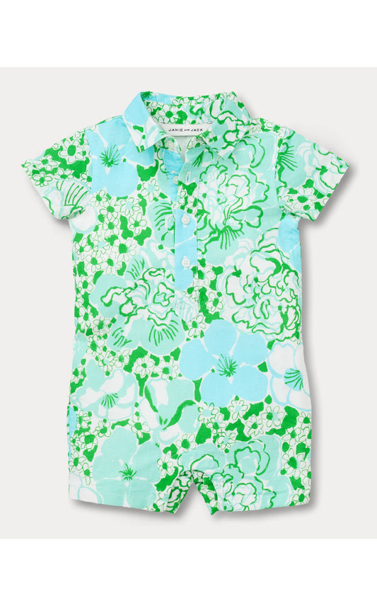 Lilly Pulitzer X Janie and Jack - Lavi Romper - Mint Condition Burst Of Joy