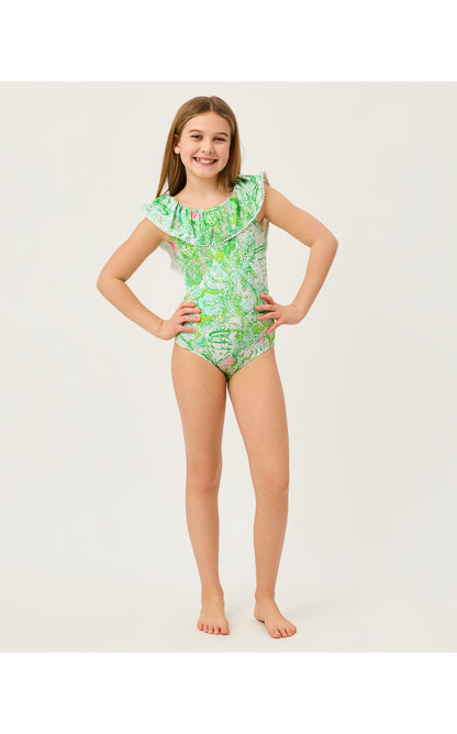 Lilly Pulitzer X Janie and Jack - Fallon Swimsuit - Resort White Ship To Shore