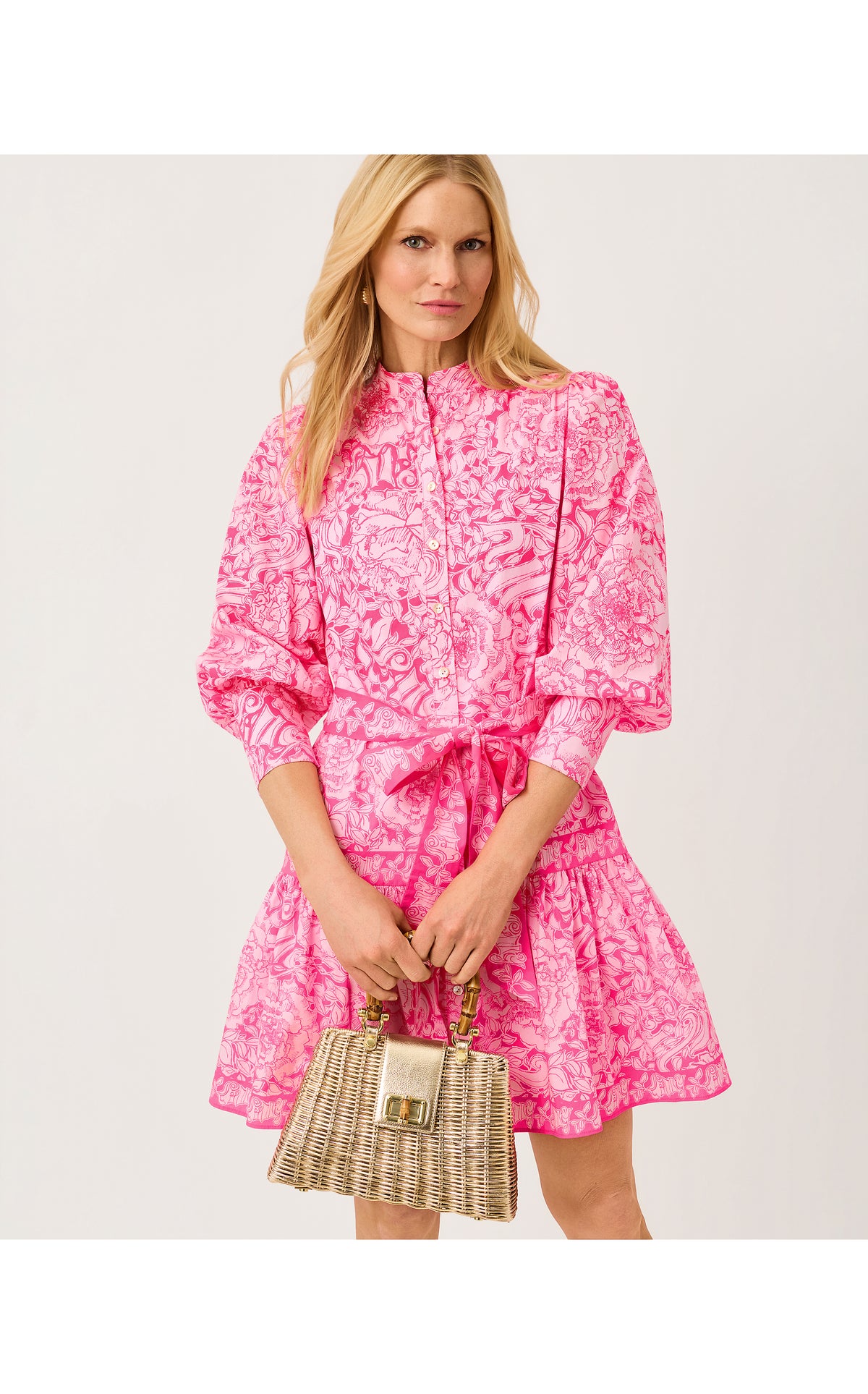 Drena Dress - Pink Aster A Rose By Any Other Name Engineered Woven Dress